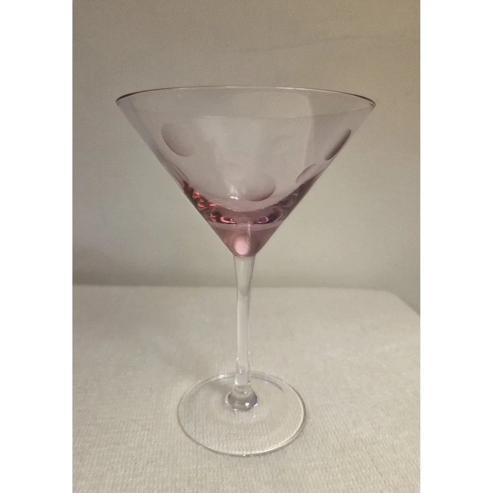 NIOB MARQUIS WATERFORD SET OF 4 COLORED‎ POLKA DOT MARTINI GLASSES